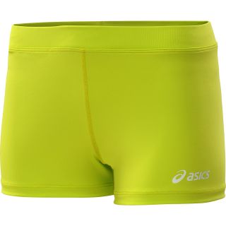 ASICS Womens Low Cut Compression Shorts   Size Small, Neon Green