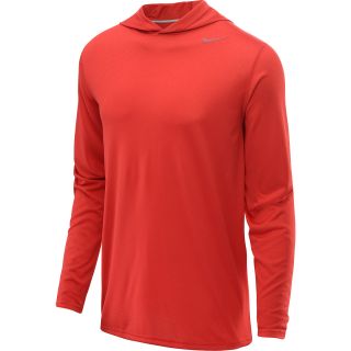 NIKE Mens Dri FIT Touch Long Sleeve Hoodie   Size Xl, Gym Red/heather