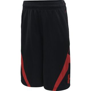 UNDER ARMOUR Boys EZ Mon Knee 10 Basketball Shorts   Size Small, Black/red