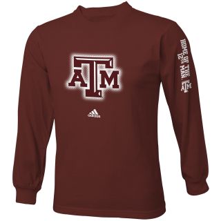 adidas Youth Texas A&M Aggies Sideline Elude Long Sleeve T Shirt   Size Small