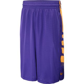 NIKE Mens Elite Stripe Basketball Shorts   Size Large, Court Purple/yellow