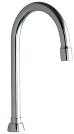 Chicago Faucets GN2AE3JKABCP 51/4 Gooseneck Rigid/Swing Spout w/Aerator Outlet Chrome