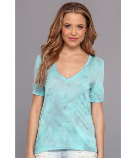 Hurley Solid Cloud V Neck Tee Womens T Shirt (Blue)