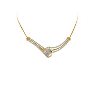 1/2 CT. T.W. Diamond 10K Yellow Gold Curl Necklace, Womens