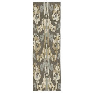 Seaside Brown Ikat Indoor/ Outdoor Rug (26 X 8)