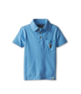 Lucky Brand Kids Surf Bear Slub Polo Boys Short Sleeve Knit (Blue)