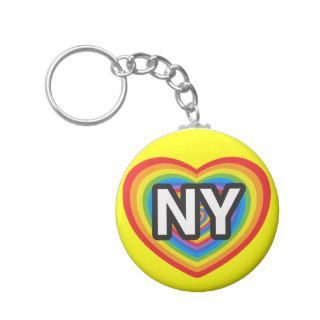 I heart New York. I love New York. NYC rainbow Key Chain