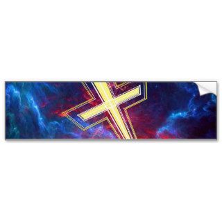 The Chrisian Cross,out of The Heavens. Bumper Sticker