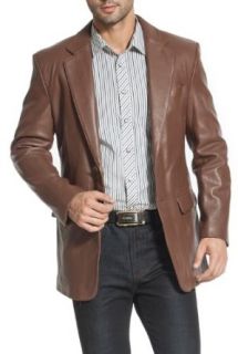 BGSD Men's Classic Two Button Lambskin Leather Blazer at  Mens Clothing store Leather Outerwear Jackets