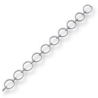 Ladies Open Circle Diamond Bracelet Link Bracelets Jewelry