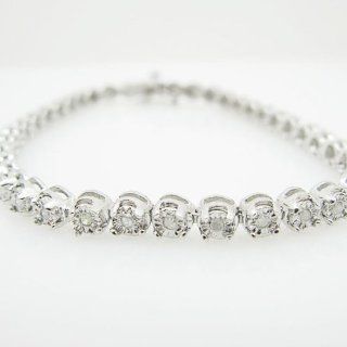 Sterling Silver Ladies Tennis Bracelet 8in CB548 Jewelry