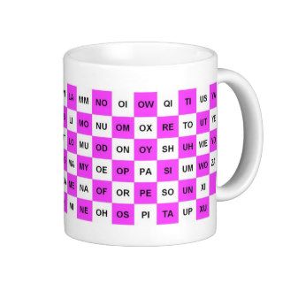 Two Letter words mug in pink