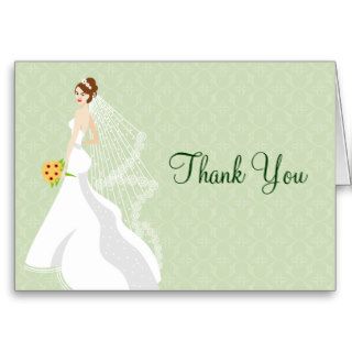 Flirty Jade Bridal Shower Thank You Card