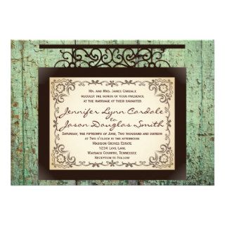 Antique Sign Rustic Country Wedding Invitations
