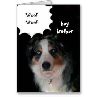WOOF WOOF BROTHER HAPPY BIRTHDAY GREETING CARDS