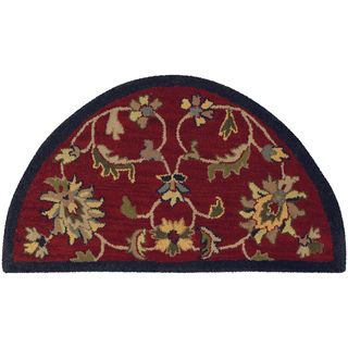 Half Round Red Tufted Wool Area Rug (2'3 x 3'10) Accent Rugs