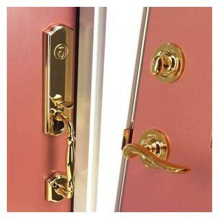 Cifial Tubular Grip Handle Asbury Style Exterior Trim W/ 891 Flora Lever Interior Simply Brass Trim (Left Handed Dummy) 551.091.X10.LH PVD Brass   Door Levers  