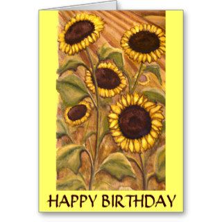 Sunflower Card Happy Birthday Custom Greeting Card