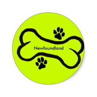 Newfoundland   Bone & Pawprint Design Stickers