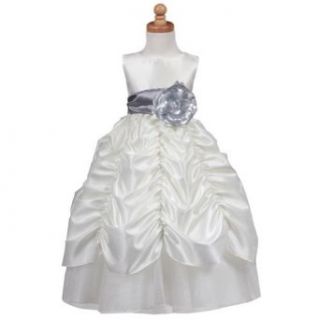 Lito Ivory Silver Sash Christmas Dress Toddler Little Girls 2T 12 Lito Baby