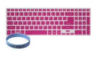 CaseBuy(TM) Semi Hot Pink Backlit Ultra Thin Silicone Keyboard Protector Skin Cover for ACER M3 581T, M3 581TG, M5 581, M5 581T, M5 581TG, V5 531P, V5 551, V5 571, V5 571P, V5 571PG series(if your "enter" key looks like "7", our skin ca