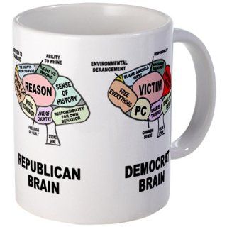  Republican Brain vs Democrat Mug   Standard Multi color Kitchen & Dining