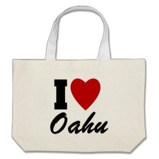I Love Oahu Canvas Bags