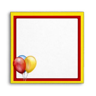 Birthday Party Balloons Custom Square Envelope