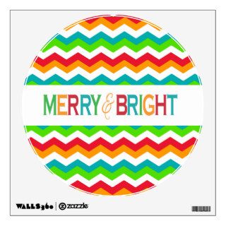 Merry and Bright Chevron Holiday  Bold Colors Wall Skin