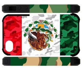 Fashion Funny Mexican Mexico Flag Apple Iphone 4S/4 Case Cover Dual Protective Polymer Cases Military Camo Cell Phones & Accessories