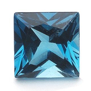 1.85 Cts of AAA 7 mm Princess Loose London Blue Topaz ( 1 pc ) Gemstone Jewelry