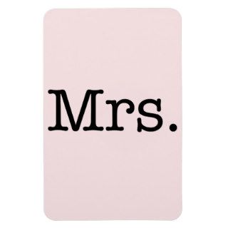 Vintage Pale Pink and Black Mrs. Wedding Mrs Quote Flexible Magnet
