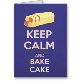 Keep Calm and Bake Cake Vintage Poster Cards
