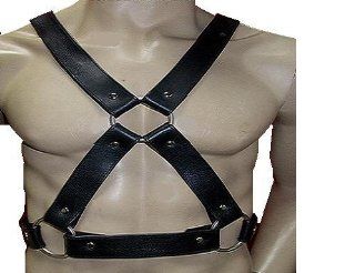 LEATHER MAN'S STRAPES "X" HARNESS GENUINE LEATHER NEW DESIGN 1110   Adult Exotic Apparel Accessories