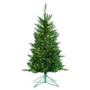 Sterling, Inc. 4 ft. Pre Lit Tiffany Lime Green Tinsel Artificial Christmas Tree with Green Lights 6015 40LG
