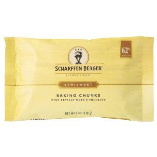 Scharffen Berger Baking Chunks, Semisweet Dark Chocolate (62% Cacao), 6 Ounce Packages (Pack of 5)  Candy And Chocolate Bars  Grocery & Gourmet Food