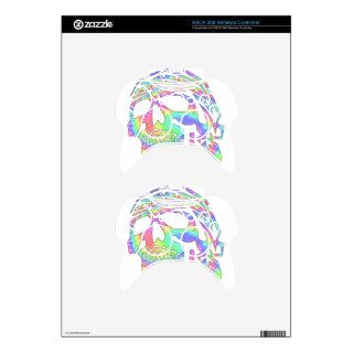 Psychedelic skull Psycho Skull Xbox 360 Controller Decal