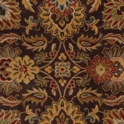Hand tufted Grand Chocolate Brown Floral Wool Rug (7'6 x 9'6) INSTEN 7x9   10x14 Rugs