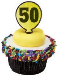 Twelve 50 Year Old Birthday Cupcake Picks Cake Toppers Decorative Cake Toppers Kitchen & Dining