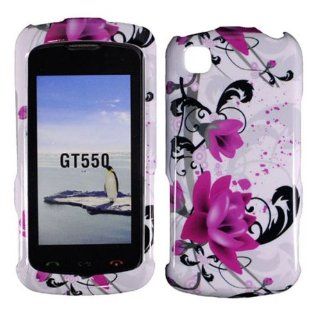 Purple Lily Hard Case Cover for LG Encore GT550 Shine Touch KM555 Cell Phones & Accessories