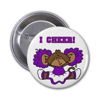 I Cheer Purple and White Tshirts and Gifts Buttons