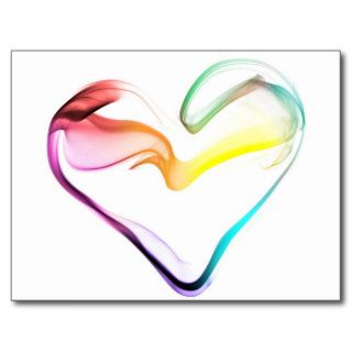 Smoke rainbow heart post card