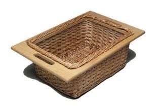 Hafele Basket Wicker, with Beech frame, 363x540x200mm, Runners sold separately   Home Storage Baskets