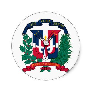 Dominican Republic Coat of arms  DO Round Stickers
