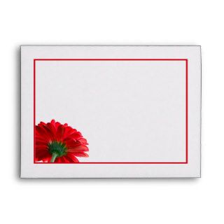 Red Daisy Invitation Envelope