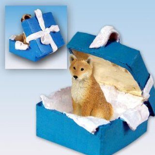 Shiba Inu Blue Gift Box Dog Ornament   Decorative Hanging Ornaments
