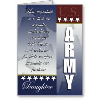 Patriotic Army Troop Support Card   Daughter