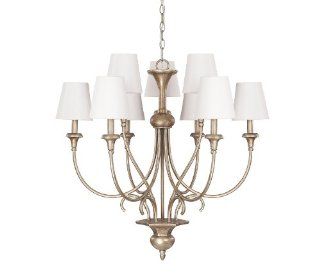 Capital Lighting 4669SA 558 Ansley 9 Light Chandelier, Sable Finish with Decorative Fabric Shades    