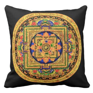 Sikh Jain Hindu Buddhist Meditation Mandala Throw Pillow