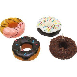 4 pack Scented Donut Candles (3"x3"x1") and a "Chocolate Ice Cream" Themed Sticker Sheet   They Smell so Real   Great As Wedding Favors, Birthday Party Favors, or Bachelorette Party Favors   Individually Gift Packaged Donuts Candl